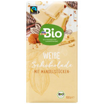 Biela čokoláda s kúskami mandlí, 100 g